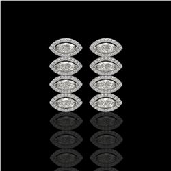 5.33 ctw Marquise Cut Diamond Micro Pave Earrings 18K White Gold - REF-739Y6X