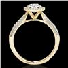 Image 2 : 1.40 ctw Certified Diamond Solitaire Halo Ring 10k Yellow Gold - REF-204W5H
