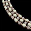 Image 3 : 34.85 ctw Opal & Diamond Necklace 10K Rose Gold - REF-618R2K