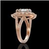 Image 3 : 3.82 ctw Certified Aquamarine & Diamond Victorian Ring 14K Rose Gold - REF-168X8A