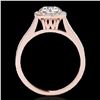 Image 2 : 1.4 ctw Certified Diamond Solitaire Halo Ring 10k Rose Gold - REF-190F9M
