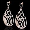 Image 1 : 3.50 ctw Micro Pave Designer VS/SI Diamond Earrings 14k Rose Gold - REF-345N5F