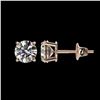 Image 2 : 1 ctw Certified Quality Diamond Stud Earrings 10k Rose Gold - REF-72F3M