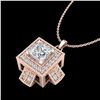 Image 1 : 0.84 ctw Princess VS/SI Diamond Micro Pave Necklace 18k Rose Gold - REF-149N3F