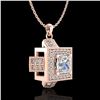 Image 2 : 0.84 ctw Princess VS/SI Diamond Micro Pave Necklace 18k Rose Gold - REF-149N3F