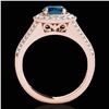 Image 2 : 1.7 ctw SI Certified Fancy Blue Diamond Solitaire Halo Ring 10k Rose Gold - REF-170K5Y