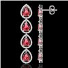 Image 2 : 10.48 ctw Tourmaline & Diamond Micro Pave Halo Earrings 10k White Gold - REF-281G8W