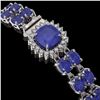 Image 3 : 21.83 ctw Sapphire & Diamond Bracelet 14K White Gold - REF-270A2N