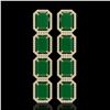 Image 1 : 20.59 ctw Emerald & Diamond Micro Pave Halo Earrings 10k Yellow Gold - REF-248K2Y