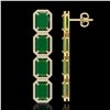 Image 2 : 20.59 ctw Emerald & Diamond Micro Pave Halo Earrings 10k Yellow Gold - REF-248K2Y