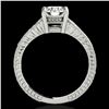 Image 2 : 1.2 ctw Certified Diamond Solitaire Antique Ring 10k White Gold - REF-188H2R