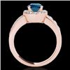 Image 2 : 2.1 ctw SI Certified Fancy Blue Diamond Solitaire Halo Ring 10k Rose Gold - REF-170X5A