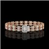 Image 1 : 13.04 ctw Emerald Cut & Oval Diamond Bracelet 18K Rose Gold - REF-1261G9W