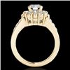 Image 2 : 1.9 ctw Certified Diamond Solitaire Halo Ring 10k Yellow Gold - REF-216F8M