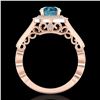 Image 3 : 1.91 ctw Fancy Intense Blue Diamond Art Deco Ring 18k Rose Gold - REF-263R6K