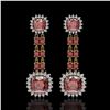 Image 1 : 18.38 ctw Tourmaline & Diamond Earrings 14K Yellow Gold - REF-435K5Y