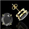 Image 2 : 18 ctw Black Diamond Designer Stud Earrings 18k Yellow Gold - REF-381W8H