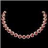 Image 1 : 82.17 ctw Certified Ruby & Diamond Victorian Necklace 14K Rose Gold - REF-1800H2R