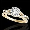 Image 1 : 1.35 ctw Certified Diamond Solitaire Ring 10k Yellow Gold - REF-190F9M