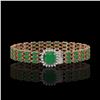 Image 1 : 31.91 ctw Emerald & Diamond Bracelet 14K Rose Gold - REF-312W5H