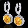 Image 1 : 4 ctw Citrine & Micro Pave VS/SI Diamond Designer 18k White Gold - REF-87R8K