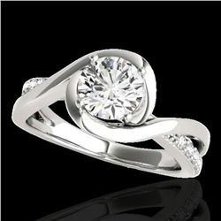 1.15 ctw Certified Diamond Solitaire Ring 10k White Gold - REF-190F9M