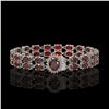 Image 1 : 14.69 ctw Garnet & Diamond Bracelet 14K White Gold - REF-209R3K