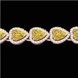 23 ctw Citrine & Micro Pave Bracelet Heart Halo 14k Rose Gold - REF-415K5Y