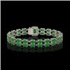 Image 3 : 12.3 ctw Jade & Diamond Bracelet 14K White Gold - REF-236K4Y