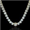 Image 2 : 87 ctw Aquamarine & Diamond Micro Necklace 14k Yellow Gold - REF-1345M5G