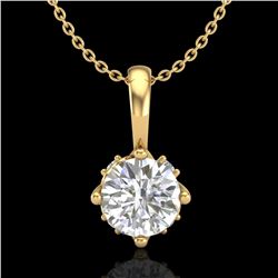 0.62 ctw VS/SI Diamond Art Deco Stud Necklace 18k Yellow Gold - REF-101F8M