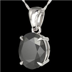 5 ctw Black Diamond Certified Designer Necklace 18k White Gold - REF-161A8N