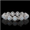 Image 2 : 32.95 ctw Aquamarine & Diamond Victorian Bracelet 14K White Gold - REF-982H2R