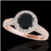 Image 1 : 2.15 ctw Certified VS Black Diamond Solitaire Halo Ring 10k Rose Gold - REF-72X8A