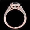 Image 2 : 2.15 ctw Certified VS Black Diamond Solitaire Halo Ring 10k Rose Gold - REF-72X8A
