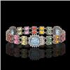 Image 2 : 20.67 ctw Sapphire & Diamond Bracelet 14K White Gold - REF-289A5N