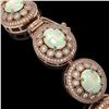 Image 3 : 40.37 ctw Certified Opal & Diamond Victorian Bracelet 14K Rose Gold - REF-1402M4G