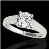 Image 1 : 1 ctw Certified Diamond Solitaire Ring 10k White Gold - REF-182A8N