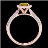 Image 2 : 1.40 ctw Certified SI/I Fancy Intense Yellow Diamond Ring 10k Rose Gold - REF-204Y5X