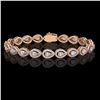 Image 1 : 7.29 ctw Pear Cut Diamond Micro Pave Bracelet 18K Rose Gold - REF-633W8H