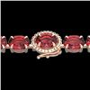 Image 1 : 27 ctw Pink Tourmaline & VS/SI Diamond Micro Bracelet 14k Rose Gold - REF-292X5A