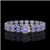 Image 1 : 28.22 ctw Tanzanite & Diamond Bracelet 14K White Gold - REF-400N2F