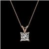 Image 3 : 1 ctw Certified VS/SI Quality Princess Diamond Necklace 10k Rose Gold - REF-239F3M