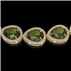 Image 3 : 41.6 ctw Tourmaline & Diamond Micro Pave Halo Necklace 10k Yellow Gold - REF-768A4N