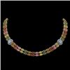 Image 1 : 43.68 ctw Sapphire & Diamond Necklace 14K Yellow Gold - REF-527F3M