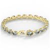 Image 3 : 26 ctw Aquamarine & VS/SI Diamond Eternity Micro Bracelet 14k Yellow Gold - REF-285R3K