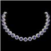 Image 1 : 82.17 ctw Sapphire & Diamond Victorian Necklace 14K White Gold - REF-1800R2K