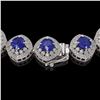 Image 3 : 82.17 ctw Sapphire & Diamond Victorian Necklace 14K White Gold - REF-1800R2K