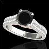 Image 1 : 2.11 ctw Certified VS Black Diamond Pave Ring 10k 2Tone Gold - REF-66X8A