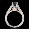 Image 2 : 2.11 ctw Certified VS Black Diamond Pave Ring 10k 2Tone Gold - REF-66X8A